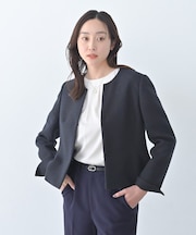 【きれいめ】ツイード ペプラムジャケット