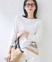 【洗える／アンサンブル可能】シンプルデザインニット