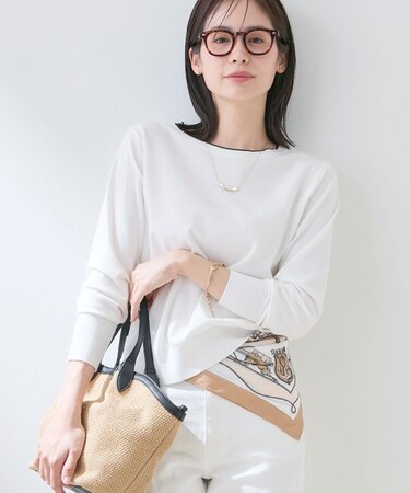 【洗える／アンサンブル可能】シンプルデザインニット