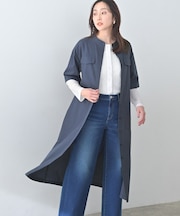 【洗える/前開きボタン】シャンブレーシャツワンピース