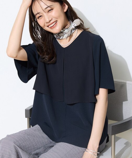 【着る日傘】シフォンドッキングブラウス
