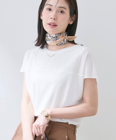 【洗える／アンサンブル可能】シアースストライプトップス