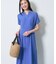 【洗える】無地＆チェーン柄 シャーリングサッカーワンピース