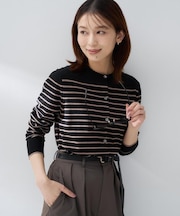 【9色展開/アンサンブル可】コットンクルーネックカーディガン