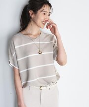 【11色展開/体型カバー】前後2WAYフレンチスリーブニット