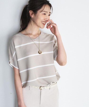 【11色展開/体型カバー】前後2WAYフレンチスリーブニット