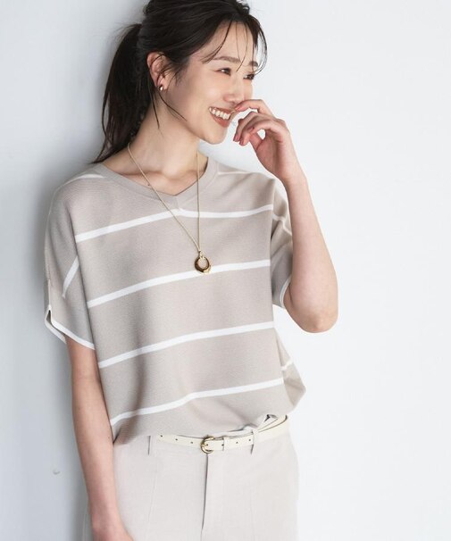 【11色展開/体型カバー】前後2WAYフレンチスリーブニット