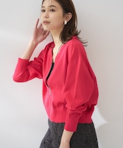 【アンサンブル可/日除け・冷房対策】シアーレーヨンZIPカーディガン