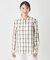 オンブレチェックバンドカラーシャツ