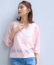 【7色展開/ゆったり/ショート丈】シアートリコットカーディガン