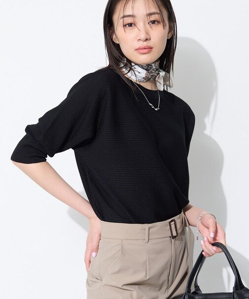 【体型カバー/洗える】ゆったり無縫製ニット
