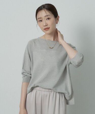 【ゆったり/リラクシー】リネンボートネックプルオーバー