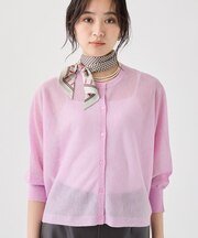 【シアー／軽羽織】ドルマン袖ニットカーディガン