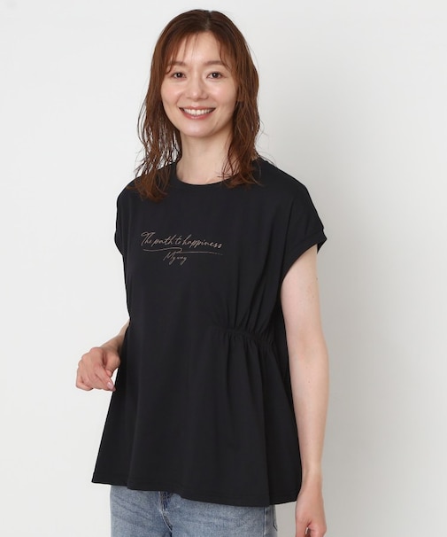 ロゴタックペプラムTシャツ