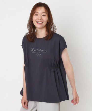 ロゴタックペプラムTシャツ