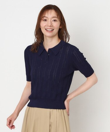 透かし編みポロニット