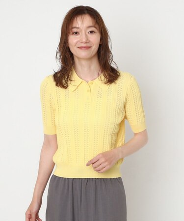 透かし編みポロニット