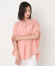 ゆったりドルマン麻混ブラウス