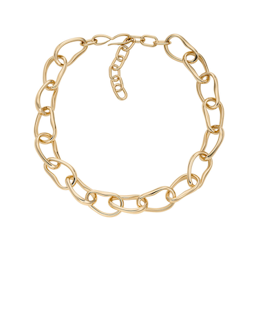Anja Pebbles Gold Brass Chain Necklace