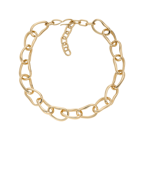 Anja Pebbles Gold Brass Chain Necklace