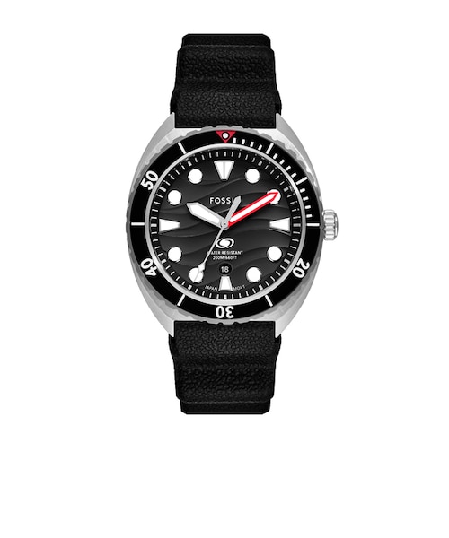 42mm Breaker Three-Hand Date Black Silicone Watch｜フォッシル 