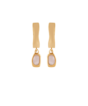 Anja Rose Quartz Gold-Tone Stainless Steel Hoop Earrings SKJ1864710