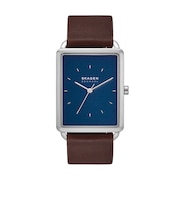 36mm Hagen Three-Hand Brown Leather Watch