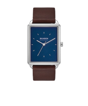 36mm  Hagen Three-Hand Brown Leather Watch