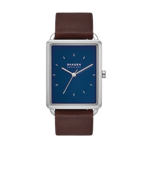 36mm  Hagen Three-Hand Brown Leather Watch