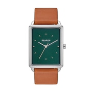 36mm Hagen Three-Hand Brown Leather Watch