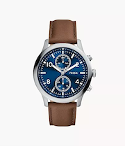 45mm BENNETT マルチファンクション ブラウンレザーウォッチ