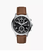 45mm BENNETT マルチファンクション ブラウンレザーウォッチ