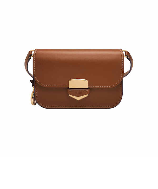 LENNOX レザー スモールフラップクロスボディバッグ レディース ブラウン ZB1926200