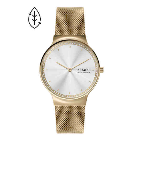 34mm FREJA 二針 ゴールドステンレススチール メッシュウォッチ