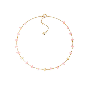 ANJA ROSE QUARTZ ゴールドトーン ステンレススチール ネックレス