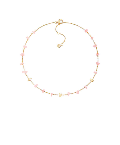 ANJA ROSE QUARTZ ゴールドトーン ステンレススチール ネックレス