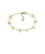 ANJA HEARTS ゴールドトーン ブラス チェーンブレスレット