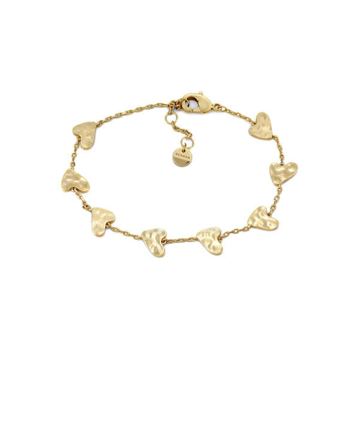 ANJA HEARTS ゴールドトーン ブラス チェーンブレスレット