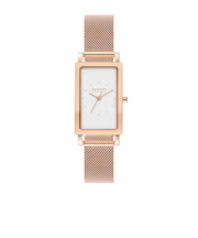 HAGEN LILLE 三針 ローズゴールドトーン ステンレススチール メッシュ タンクウォッチ