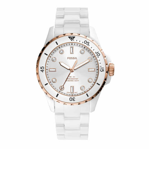 FB-01 三針 ホワイトトーン ステンレススチールウォッチ｜フォッシル