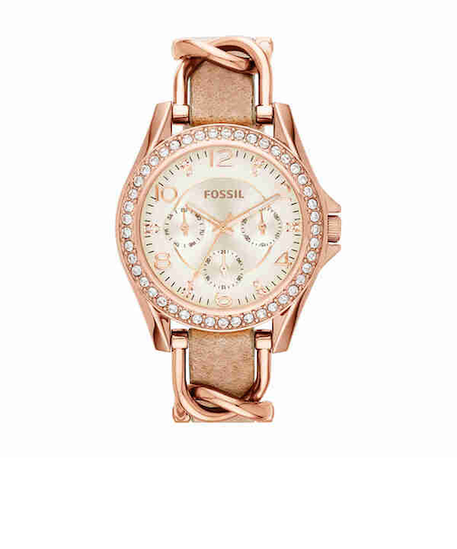 RILEY マルチファンクション ローズゴールドトーン ステンレススチールウォッチ