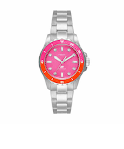 36MM FOSSIL BLUE DIVE 三針 ステンレススチールウォッチ