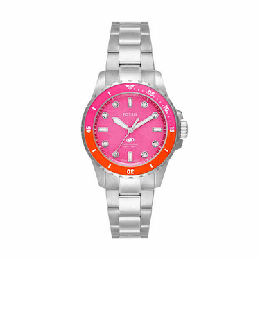 36MM FOSSIL BLUE DIVE 三針 ステンレススチールウォッチ