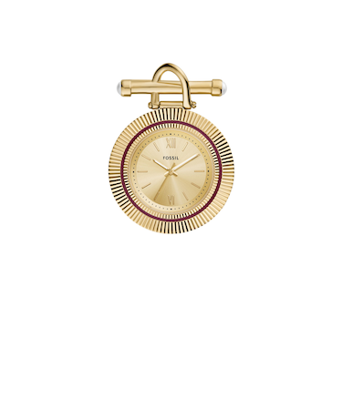 35MM SCARLETTE 三針 ゴールドトーン ステンレススチール ウォッチブローチ