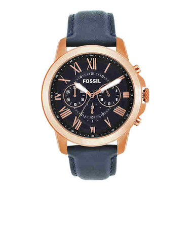 44MM GRANT ネイビーレザー クロノグラフウォッチ