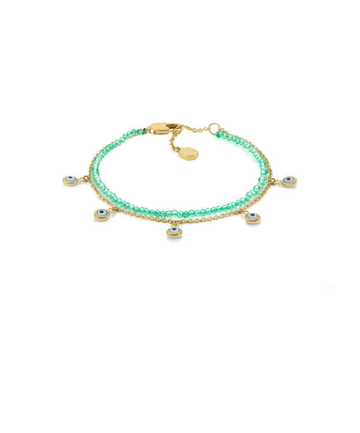 SUTTON EVIL EYE ブラス マルチストランドブレスレット