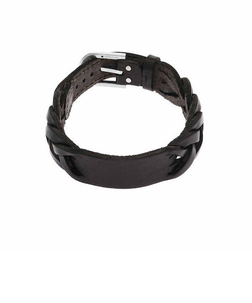 HERITAGE ブラックブレイドレザー ストラップブレスレット JF04125040