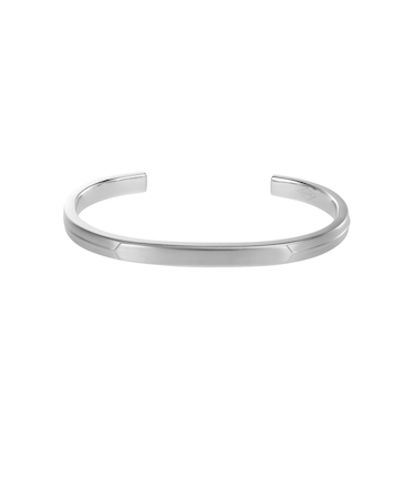 ALL STACKED UP ステンレススチール メンズ カフブレスレット シルバー JF04558040