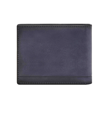 フォッシル 三つ折り財布 メンズ レザー ブルー  SML1550470