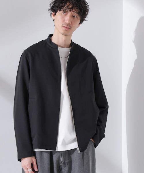 美品　大きい　ナノユニバースの　シングルライダース　黒　キルティング　赤　L Amazon.co.jp: [ナノ・ユニバース] バンドカラー レザー
